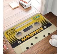 TPDODON Tapis de Porte d'entrée Jaune à Cassette Vintage paillasson d'intérieur pour Cuisine Salle de Bain jardin-24x36 inch