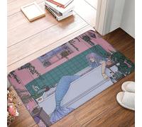 TPDODON Tapis de Porte d'entrée Urban Mermaid antidérapant et imperméable pour intérieur et cuisine-24x36 inch