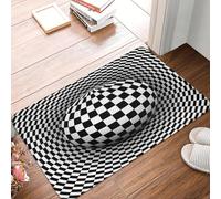 TPDODON Tapis d'entrée de Porte d'entrée de Sol d'illusion de Vortex 3D extérieur Abstrait géométrique Optique Salle de Bains Cuisine paillasson Tapis de Balcon tapis-20x32 inch