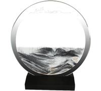 TPDRKOWJX Lampe de Table d'art Sable en Mouvement, Image Dynamique, Images, Art Rond, décor Liquide, sablier 3D, Paysage des Profondeurs, Cadre coulant, Bureau for la décoration(Black)