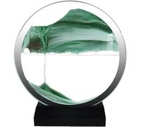 TPDRKOWJX Lampe de Table d'art Sable en Mouvement, Image Dynamique, Images, Art Rond, décor Liquide, sablier 3D, Paysage des Profondeurs, Cadre coulant, Bureau for la décoration(Green)