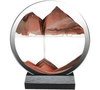 TPDRKOWJX Lampe de Table d'art Sable en Mouvement, Image Dynamique, Images, Art Rond, décor Liquide, sablier 3D, Paysage des Profondeurs, Cadre coulant, Bureau for la décoration(Orange)