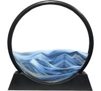 TPDRKOWJX Lampe de Table d'art Sable en Mouvement, Image Liquide 12 Pouces Peinture coulant sablier 3D Paysage mer Profonde Affichage Cadre Relaxant Bureau à Domicile décor Travail(Blue)
