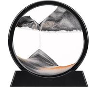 TPDRKOWJX Lampe de Table d'art Sable en Mouvement, Image Liquide 12 Pouces Peinture coulant sablier 3D Paysage mer Profonde Affichage Cadre Relaxant Bureau à Domicile décor Travail(Black)