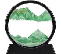 TPDRKOWJX Lampe de Table d'art Sable en Mouvement, Image Liquide 12 Pouces Peinture coulant sablier 3D Paysage mer Profonde Affichage Cadre Relaxant Bureau à Domicile décor Travail(Green)