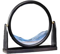 TPDRKOWJX Lampe de Table d'art Sable en Mouvement, Image, Paysage mer Profonde 3D, Affichage Cadre Verre Rond Sable Dynamique, Peinture Qui coule, décoration relaxante (Couleur : Rouge)(Blue)