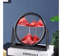 TPDRKOWJX Lampe de Table d'art Sable en Mouvement, Image paysages 3D Paysage mer Profonde Art Rond Dynamique Peinture coulant for Jouets détente for Adultes décor Bureau à Domicile(Red)