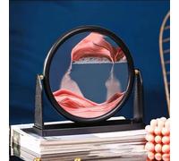 TPDRKOWJX Lampe de Table d'art Sable en Mouvement, Image paysages 3D Paysage mer Profonde Art Rond Dynamique Peinture coulant for Jouets détente for Adultes décor Bureau à Domicile(Pink)