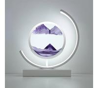 TPDRKOWJX Lampe de Table d'art Sable en Mouvement, Lampe 3D créative Peinture sables mouvants, LED sablier, Bureau, Chevet mouvant à lumière Tricolore(Purple)