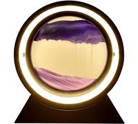 TPDRKOWJX Lampe de Table d'art Sable en Mouvement, Lampe 3D, décoration sablier rotative à 360 ° Image créative, mouvant scène veilleuse d'image for la intérieure(Purple)