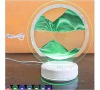 TPDRKOWJX Lampe de Table d'art Sable en Mouvement, Lampe Peinture Mobile 7 Couleurs, Image Liquide mer Profonde 3D rotative à 360 °, mouvant(Green)