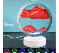 TPDRKOWJX Lampe de Table d'art Sable en Mouvement, Lampe Peinture Mobile 7 Couleurs, Image Liquide mer Profonde 3D rotative à 360 °, mouvant(Red)