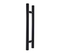 TPDRKOWJX Poignée de Porte, poignée en Acier Inoxydable, Verre argenté brossé, for Pare-Douche, coulissante for Salle conférence (Argent 600 mm)(Matte Black,400mm)