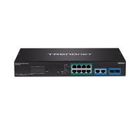 TRENDnet TPE 3012LS - Commutateur - intelligent - 8 x 10/100/1000 (PoE+) + 2 x SFP Gigabit combiné - Montable sur rack - PoE+ (110 W) - Conformité TAA
