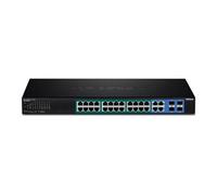 TRENDnet TPE 5028WS - Commutateur - intelligent - 24 x 10/100/1000 (PoE+) + 4 x SFP Gigabit combiné - de bureau, Montable sur rack - PoE+ (370 W) - CA 100 - 240 V - Conformité TAA