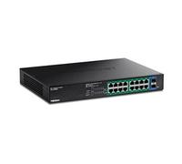 TRENDnet Gigabit EdgeSmart PoE+ Switch 18 ports, TPE TG182ES, 240 W PoE de budget d'énergie, 16 ports Gigabit PoE+, 2 ports Gigabit SFP, commutateur Ethernet réseau géré, protection