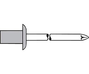 TPF commercial 0007693320411 - Pack de 500 rivets aveugles aluminium, inox, 4.0 x 11.0 mm)