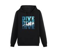 TPGHNVENT Men Long Sleeve Printed Hoodies Scuba Diving Scuba Diver Hoody Sweatershirt Black XL