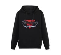 TPGHNVENT Men's Huey Lewis and The News Logo Tour Long Sleeve Hooded Sweatshirt Black S