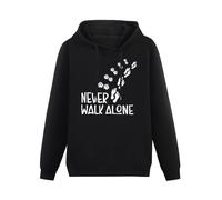 TPGHNVENT Men's Never Walk Alone Dog Paws Paw Long Sleeve Hooded Sweatshirt Hoodies with Drawstring Pockets Black XXL