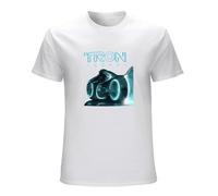 TPGHNVENT Men's Tron Legacy Series American Science Fiction Action Film Gift T-Shirts White L
