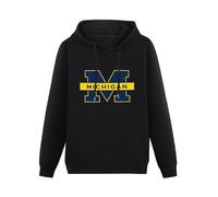 TPGHNVENT Men's University of Michigan Long Sleeve Hooded Sweatshirt Hoodies with Drawstring Pockets Black L