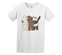 TPGHNVENT Men's We Bare Bear Selfie Cotton T Shirt White 3XL