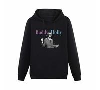 TPGHNVENT Unisex Sweatshirt Cool Buddy Holly Hooded with Drawstring Pockets S