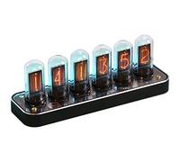 TPHRAVAL Horloge Nixie, tube lumineux imitation base en alliage d'aluminium IPS, prend en charge le téléchargement d'images personnalisées, interrupteur 12/24 heures, 40 types de style d'horloge