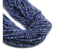 TPIONEER Perles de Pierre Naturelle facettées de 2/3/4 mm, Petites Perles Rondes en Aigue-Marine, Lapis-Lazuli, Tourmaline et améthyste pour la création de Bijoux DIY