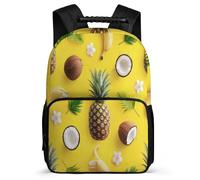 TPISLI Cartable Ananas Imprimé pour Filles Garçons Cours Primaire Sac Collège Fruit Motif 5-10 Ans Bookbag, Poignée Solide Détails en Feutre Cadeau Anniversaire