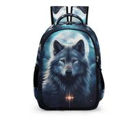 TPISLI CArtable Animal Le Loup Garcon Primaire, Grand Sac D'école En Loup Loup Pour Enfants De CE2 CM1 CM2, Imperméable Sac A Dos Primaire Garçon, 8-16 Ans