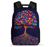 TPISLI Cartable Arbre de Cœurs pour Fille Garçon Primaire, Sac d'École Coloré Botanique 7-11 Ans, Sac à Dos, Bookbag, Promenade Randonnée, Usage Quotidien, Cadeau