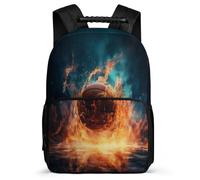 TPISLI Cartable Basket Ballon pour Filles Garçons Cours Primaire Sac à Dos Fire Motif 6-11 Ans Bookbag, Tissu 1680D Poches Latérales Promenade Randonnée