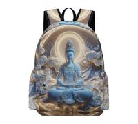 TPISLI Cartable Bouddha Élève Garçon Sac d'École Bouddhisme Élève Fille 7-12 Ans CE1 CE2 Sac Scolaire Léger Imperméable pour Rentrée Scolaire Voyage et Cours Usage Quotidien