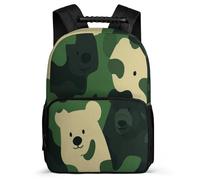 TPISLI Cartable Camouflage Ours Design Enfants 6-10 Ans Sac d'École Camo pour Filles Garçons CM1 CM2 School Bag, Poignée Solide Léger Durable Cadeau de Rentrée