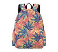 TPISLI Cartable Canna euilles Garçon 8-12 Ans Sac Scolaire Plante Imprimé Fille CM1 CM2 Sac à Dos Imperméable Grand pour Cours École et Cadeau d'Anniversaire Usage Quotidien Loisirs