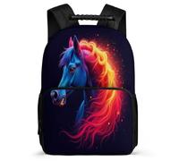 TPISLI Cartable Cheval Enfants 8-12 Ans Cartable Animal Cheval pour Filles Garçons CP CE1 Backpack, Détails en Feutre Poches Latérales Voyage Quotidien