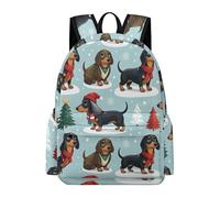 TPISLI Cartable Chien Teckel Garçon CE2 Sac Scolaire Animal Chiot Garçons CE2 CM2 Backpack Léger Durable Cadeau d'Anniversaire Randonnée Promenade Usage Quotidien
