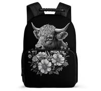 TPISLI Cartable Design Bovin Animal pour Garçon Fille Primaire, Sac d'École Vache 5-10 Ans, Sac à Dos, Backpack, Dos Rembourré, Poignée Solide, Loisirs Sorties