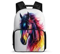 TPISLI Cartable Design Cheval Filles Garçons Cours Primaire, Sac à Dos Imprimé Animal Enfants Durable, Sac Scolaire, Daypack, Promenade Randonnée, Usage Quotidien, Cadeau