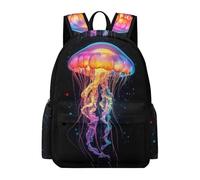 TPISLI Cartable Design Méduse Filles et Garçons 9-11 Ans Sac Scolaire Créatures Océaniques CP CE1 Grand Format Léger pour Cadeau d'Anniversaire Voyage Sorties et Loisirs Usage Quotidien