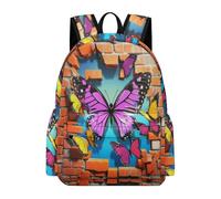 TPISLI Cartable Design Papillon Garçon 7 Ans Cartable Scolaire 3D Coloré Élèves 9-13 Ans Bookbag Durable Imperméable Cadeau de Rentrée Voyage Usage Quotidien Promenade