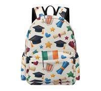 TPISLI Cartable Designs Remise de Diplôme Élèves CE1 Cartable Scolaire Drapeau Irlande Fille 9 Ans Bookbag Léger Scolaire, Cadeau de Rentrée Voyage Randonnée Promenade Sorties Loisirs