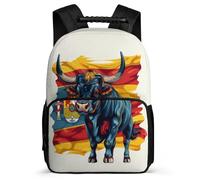 TPISLI Cartable Espagnol Corrida pour Garçons Primaire, Sac d'École Animal Taureau 6-11 Ans, Sac à Dos, Backpack, Dos Rembourré, Poignée Solide, Loisirs Sorties