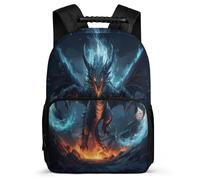 TPISLI Cartable Evil Dragon Enfants 7-11 Ans Sac d'École Dragon pour Filles École Primaire Backpack, Détails en Feutre Poches Latérales Cadeau de Rentrée