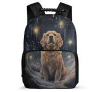 TPISLI Cartable Golden Retriever Chien CE1 CE2 pour Filles Garçons Sac d'École Animal Chiot 6-11 Ans School Bag, Poignée Solide Détails en Feutre Promenade Randonnée