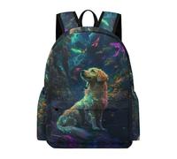 TPISLI Cartable Golden Retriever Chien Enfant Fille 7-11 Ans Sac à Dos Chiot Garçon CP CE1 Cartable Scolaire Imperméable Grand pour École Sorties et Rentrée Scolaire, School Bag