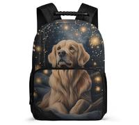 TPISLI Cartable Golden Retriever Chien Enfants 7-12 Ans Sac Scolaire Animal Chiot pour Filles Garçons CE2 CM1 School Bag, Détails en Feutre Poignée Solide Cadeau de Rentrée