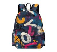 TPISLI Cartable Graffiti Élèves 11-15 Ans Sac d'École Coloré Adolescents 10-15 Ans Bookbag Grand Léger, Cadeau d'Anniversaire Randonnée Usage Quotidien Sorties Loisirs